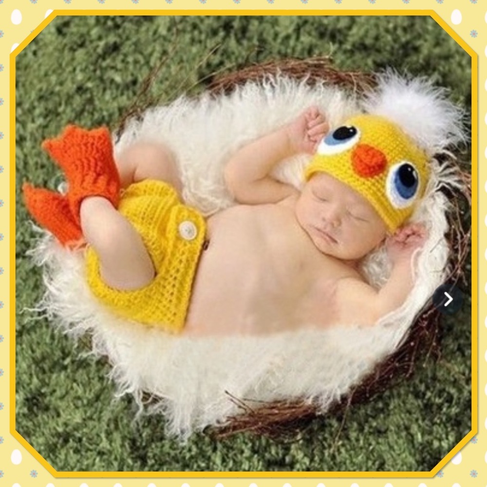 🐣Adorable🐣Little Duck Hand Knitted Photo Prop🐣